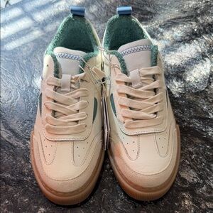 Zara Kids Cream and Green Sneakers